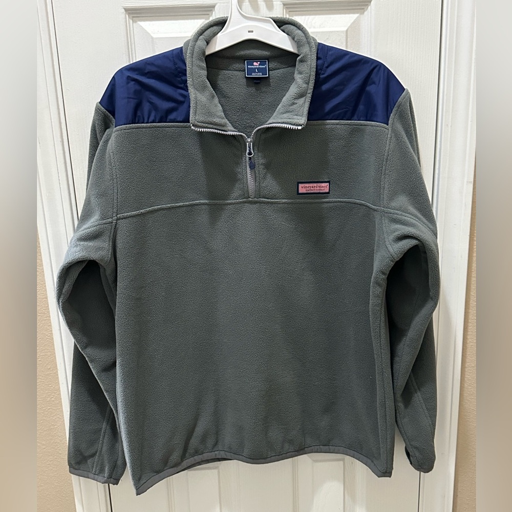 Vineyard Vines Pullover Jacket Size Large Gray Bl… - image 2